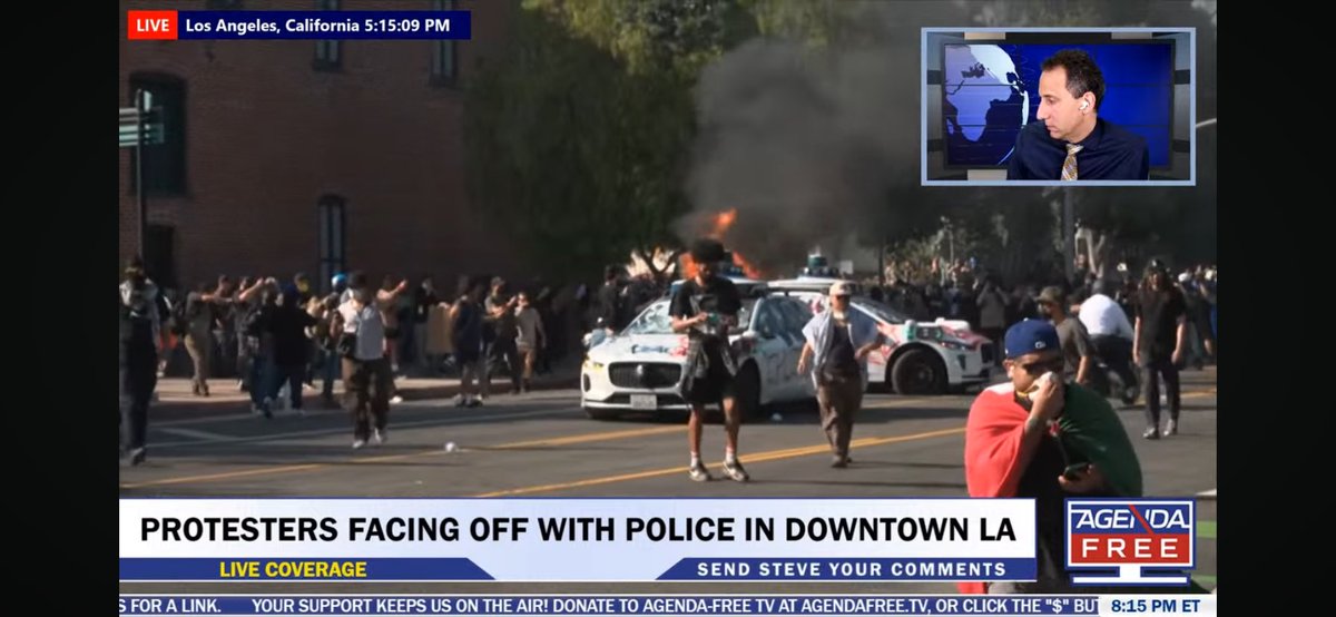Well <a href="/Waymo/">Waymo</a> has at least 2 fewer cars. Might be a good idea to bring the cars in while the criminal thugs in LA are set to destroy their community to protect criminal illegals. Hopefully @tesla robotaxi isn’t delayed in Austin due to the democRAT mob morons.