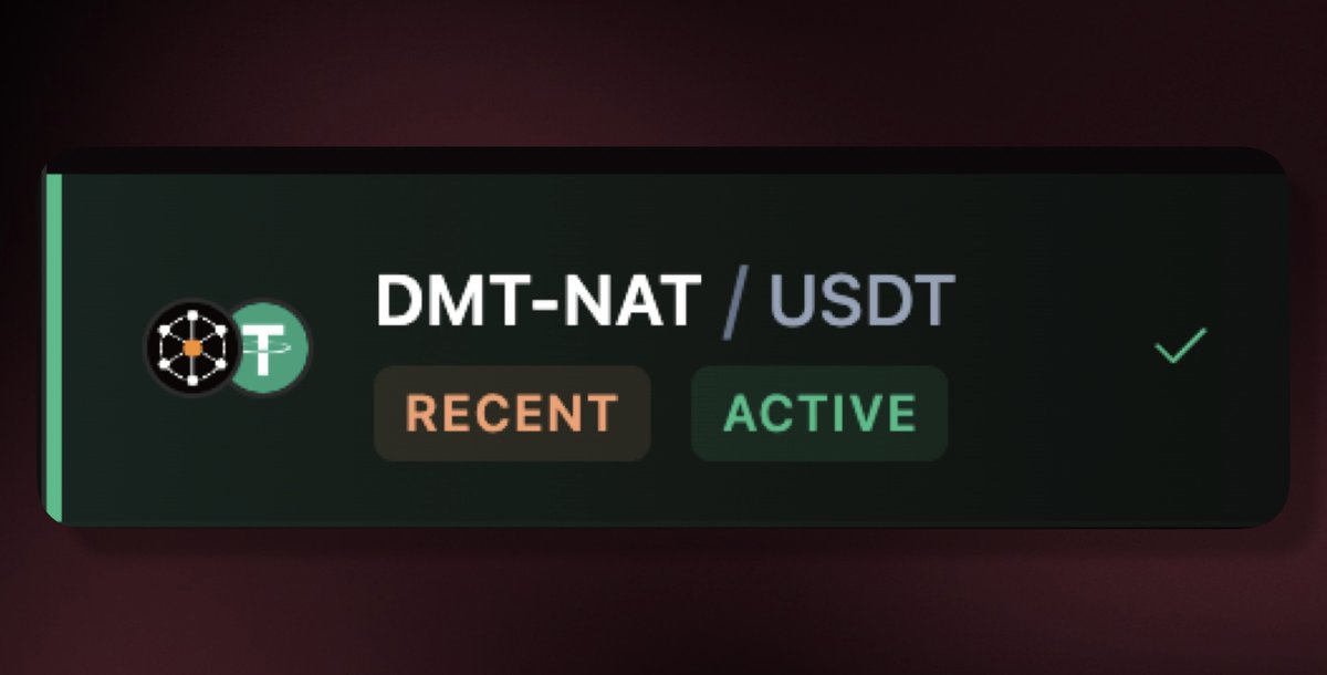 You're $NAT gonna believe this! 👀

DMT-NAT / USDT pair now live in Hypermall.io

Restart the app to see the $NAT update.