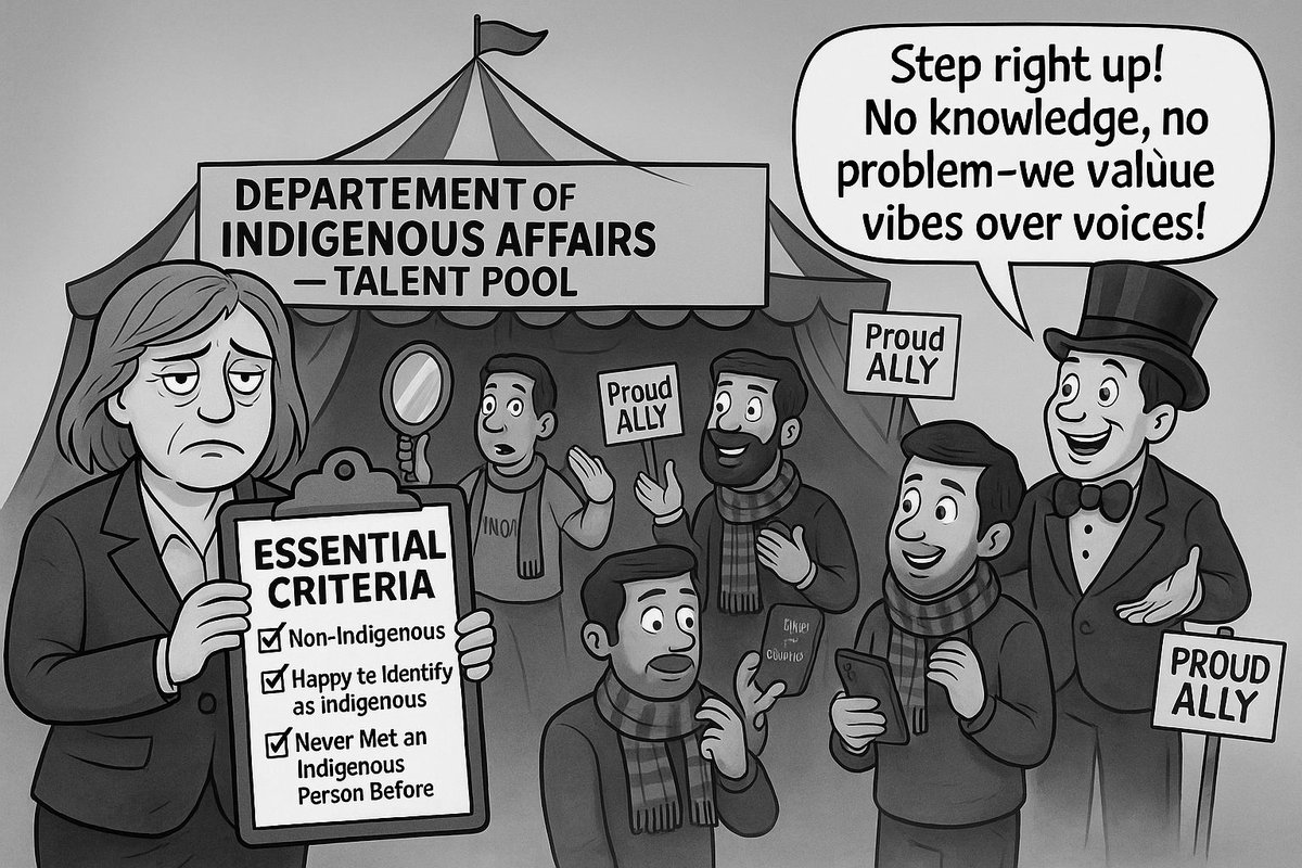 The National Indigenous Australians Agency (NIAA) and Aboriginal Affairs NSW are hiring.

🎯 Essential Criteria for Success: 

✅ Non-Indigenous
✅ Willing to self-identify 
✅ Collect the massive paycheck

Welcome to the circus 🎪 

#satire #comedy #government #CloseTheGap