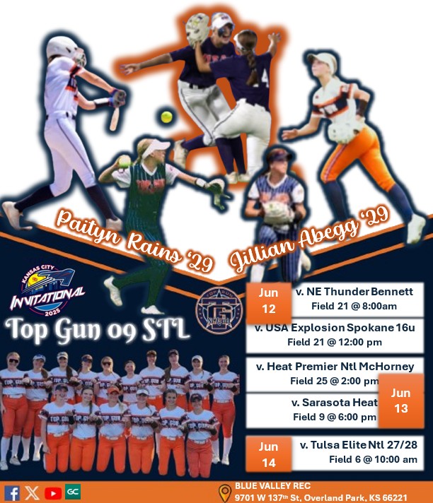 After another rainy weekend, while we appreciate getting a 'scrimmage game' in today we are looking forward to hitting the road to KC this week for TopGun Invitational
<a href="/PaitynRain5946/">Paityn Rains 2029</a> <a href="/JillianAbegg17/">Jillian Abegg</a>