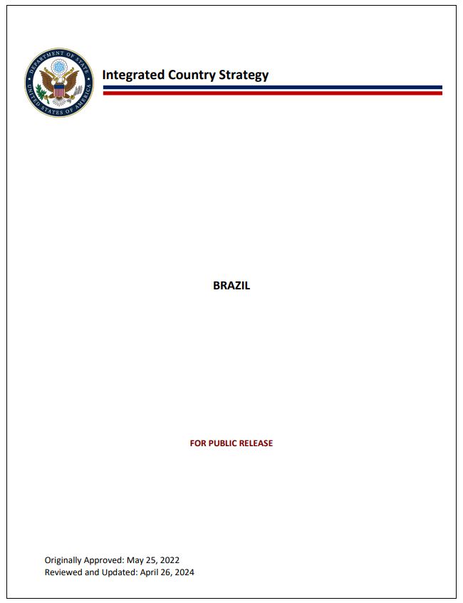 MikeBenzCyber's tweet photo. Yet another smoking gun the Biden State Dept's build-up of Brazil's censorship apparatus was deliberate and top-down. In the State Dept's Brazil Integrated Country Strategy, it explicitly singled out "disinformation on social media" as something it would "capacity-build" to stop https://t.co/ocfdqfHW96