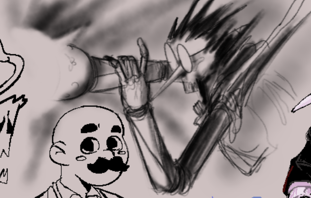 TurboT_rex's tweet image. Spamton doodles