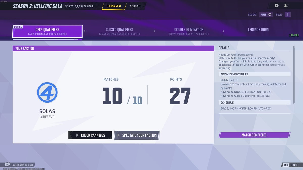 9/10 games won #72, qualed for round 2 pretty gud for little to no team practice :p #MarvelRivals