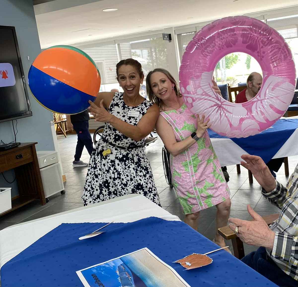 All Aboard! Residents at BRJD enjoyed some arm-chair travel to the Caribbean...Cruise Ship Style! The group played some classic games and enjoyed some sweet and treats while socializing on the S.S. Rumball.