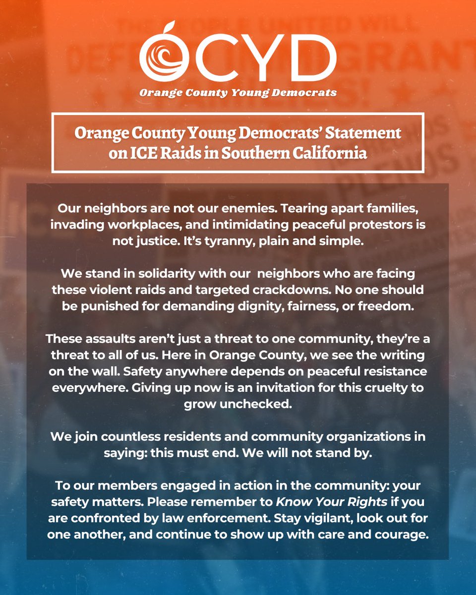 These unrelenting attacks on our neighbors and our fundamental freedoms are deeply troubling and unconscionable. Read OCYD’s full statement on the ICE Raids that are terrorizing our communities.