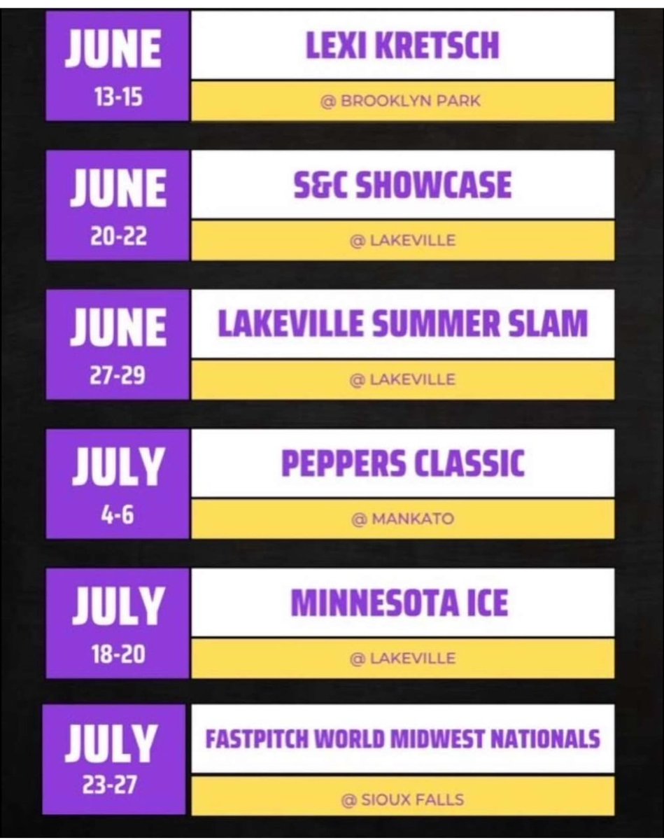 Check out the MN Misfits 2025 18u 🥎 Summer schedule 👇🏼