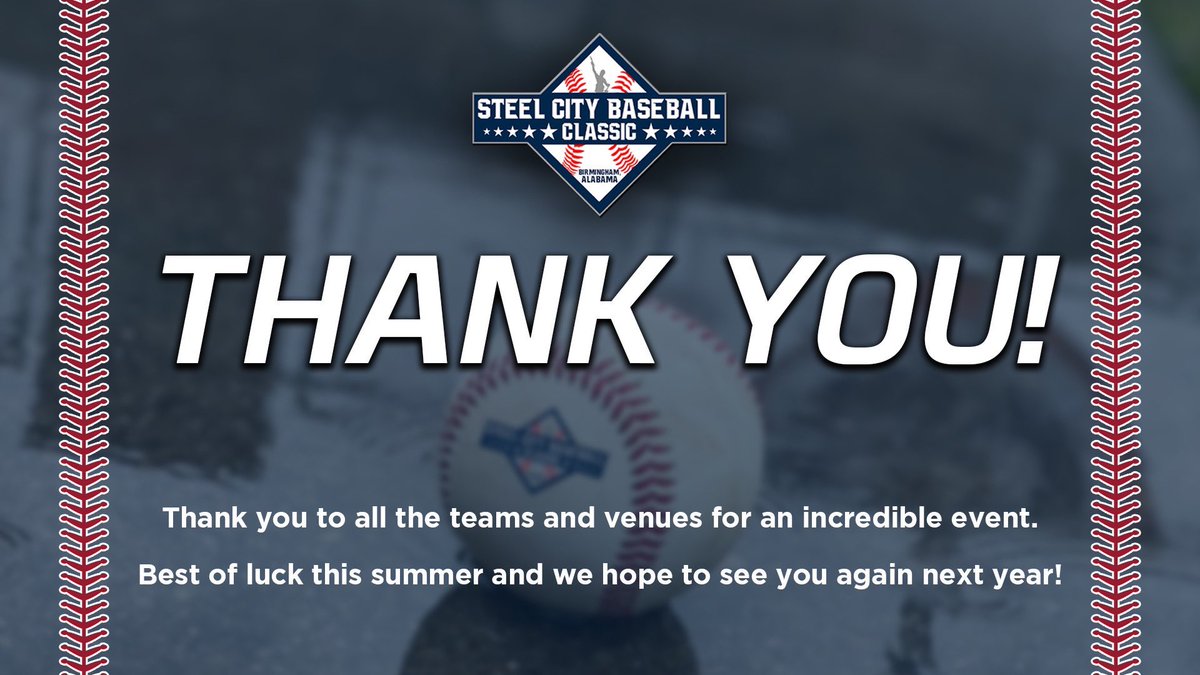 SteelCity_BB's tweet image. THANK YOU
The entire Steel City Baseball staff would like to express our sincere appreciation for allowing us the opportunity to showcase your great organizations this week.
Best of luck this summer!!
#SteelCityOfTheSouth