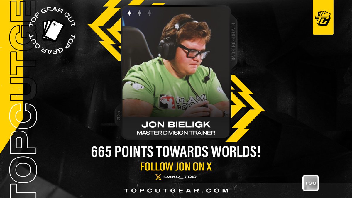 TopCutGear (@topcutgear) on Twitter photo We're excited to announce that we'll be supporting <a href="/JonB_TCG/">Jon Bieligk TCG</a> as his official card sleeve sponsor for the remainder of the 2025 Pokemon TCG season and beyond!
Use code "JonB_TCG" for 10% off all products at TopCutGear.com and drop him a follow here on X as well! We're excited to announce that we'll be supporting <a href="/JonB_TCG/">Jon Bieligk TCG</a> as his official card sleeve sponsor for the remainder of the 2025 Pokemon TCG season and beyond!
Use code "JonB_TCG" for 10% off all products at TopCutGear.com and drop him a follow here on X as well!