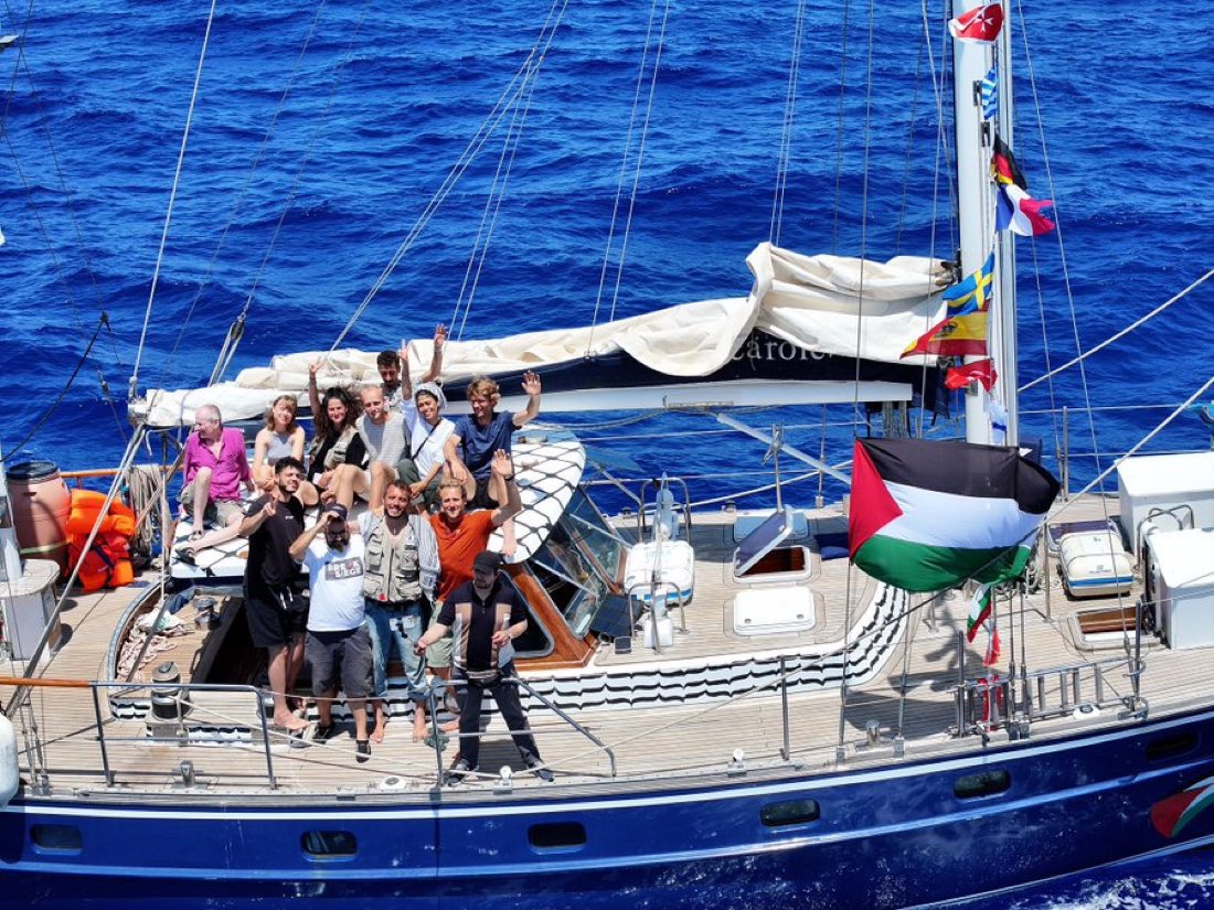 Remember their names well, the heroes of the Freedom Flotilla Madleen risked their lives for humanity, to deliver food and medicine to us in Gaza. 
You have restored our hope after we had lost it. We are proud of you.

🇫🇷Baptiste Andre
🇫🇷Reva Viard
🇸🇪Greta Thunberg 
🇫🇷Rima Hassan