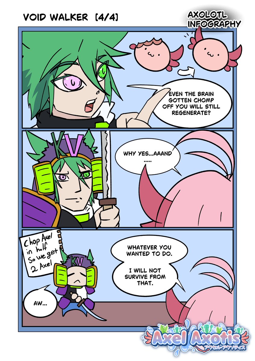 Studio from the Void (@kirayvoice) on Twitter photo 1st visitation chapter
Visited #Vtuber: <a href="/AxelAxotis/">Axel Axotis 🌊🪸</a> Axolotl Vtuber
Chapter Concept: infographic of Axolotl
#webcomic #KirayVComic 1st visitation chapter
Visited #Vtuber: <a href="/AxelAxotis/">Axel Axotis 🌊🪸</a> Axolotl Vtuber
Chapter Concept: infographic of Axolotl
#webcomic #KirayVComic