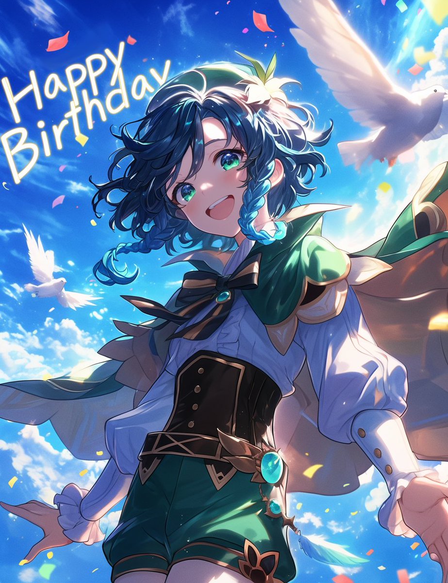 tama_AI554's tweet image. 誕生日おめでとうございます！
#原神 
#ウェンティ生誕祭2025