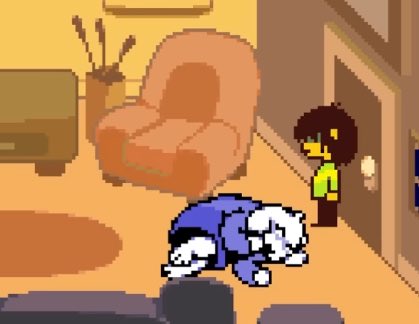 jmoriboy's tweet photo. ( deltarune spoilers #deltarunespoilers, not a theory )

Why are people getting shit on for thinking toriel was acting out of wack like the scene is not purposefully framed to make us think “hm maybe she isnt the perfect infallible mother most of us thought she was for ten years” https://t.co/vB7M94Rk91