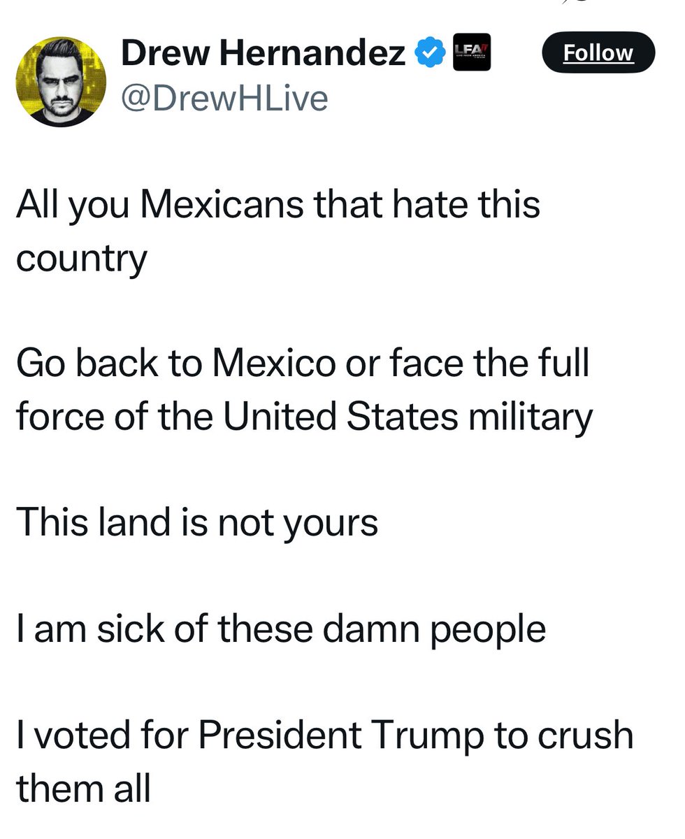 cturnbull1968's tweet image. This MAGA influencer has forgotten his roots and convinced himself that the Hernandez family came over on the Mayflower.