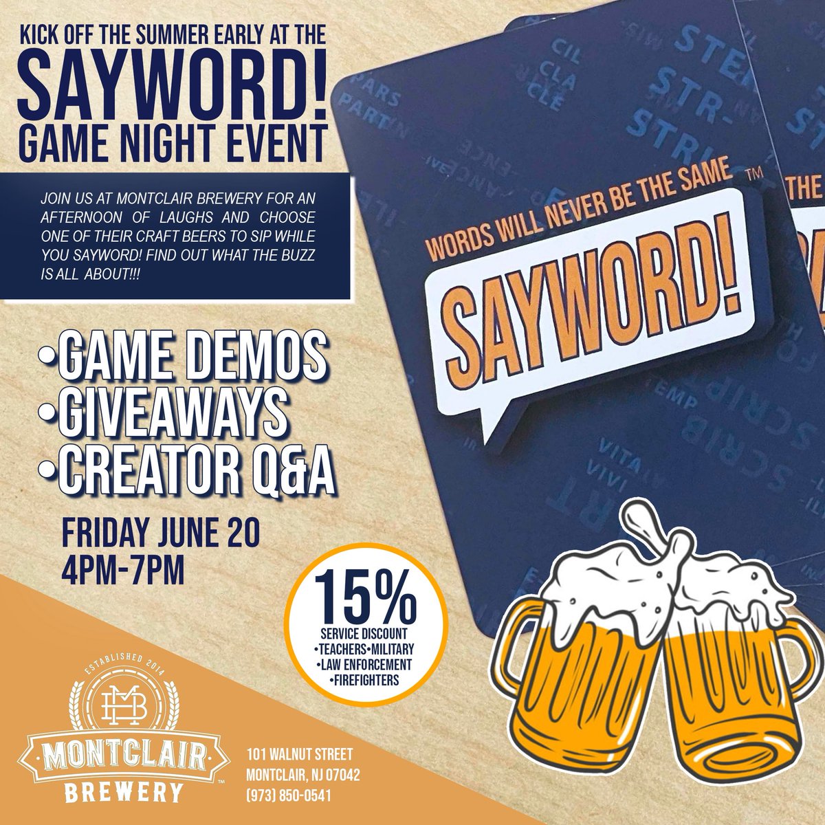 saywordgame's tweet image. We are back!!! Test your word wizardry with us… 💪 #montclair #wordnerd #gamenight #nj #njea