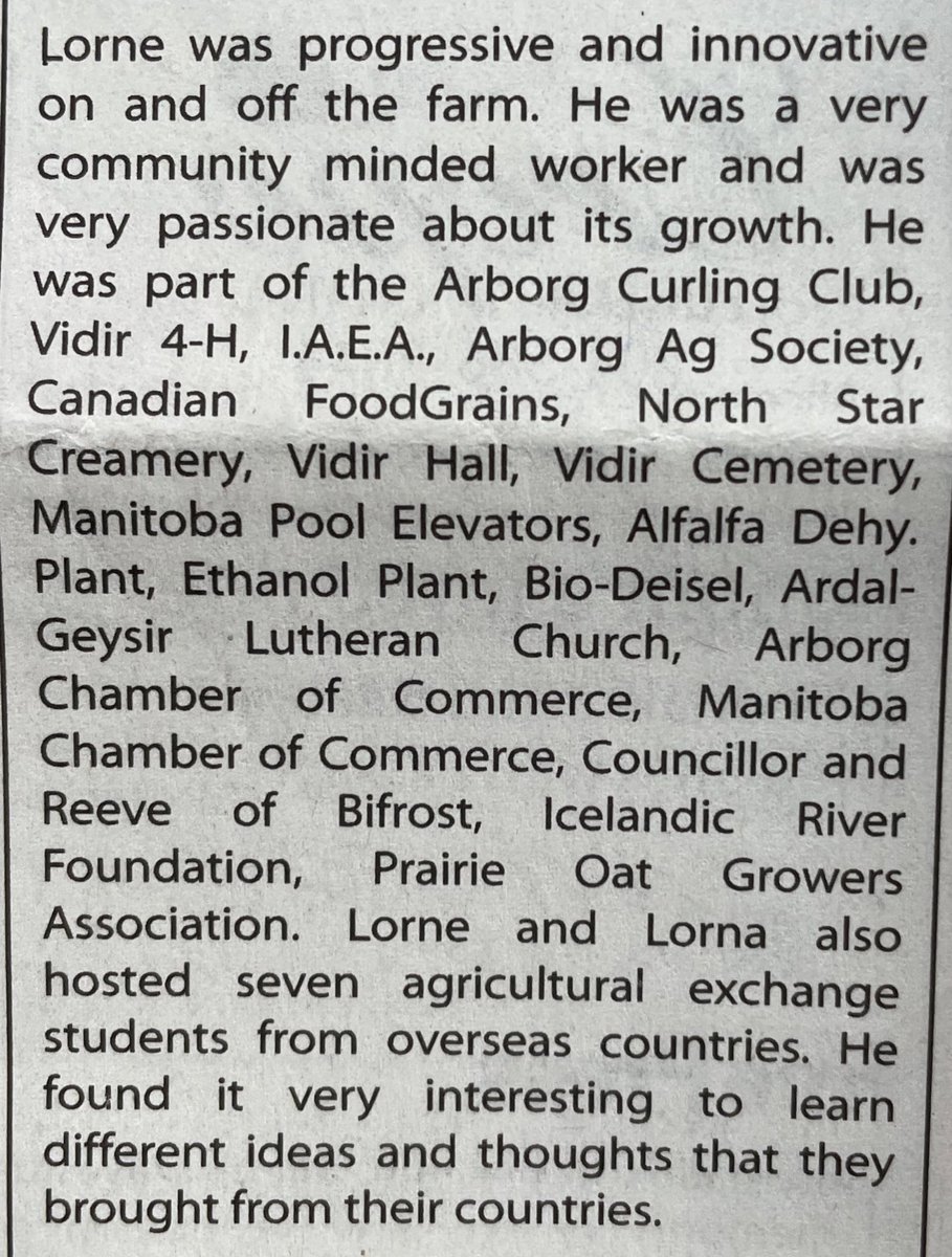 Kevin Rollason (@kevinrollason) on Twitter photo Lorne Floyd felt lucky to farm with his dad and his sons. He was passionate about community and he was part of numerous orgs including the Arborg Curling Club, Arborg and Manitoba Chambers of Commerce, and he was elected Reeve of Bifrost #RIP <a href="/WinnipegNews/">Winnipeg Free Press</a> passages.winnipegfreepress.com/passage-detail… Lorne Floyd felt lucky to farm with his dad and his sons. He was passionate about community and he was part of numerous orgs including the Arborg Curling Club, Arborg and Manitoba Chambers of Commerce, and he was elected Reeve of Bifrost #RIP <a href="/WinnipegNews/">Winnipeg Free Press</a> passages.winnipegfreepress.com/passage-detail…