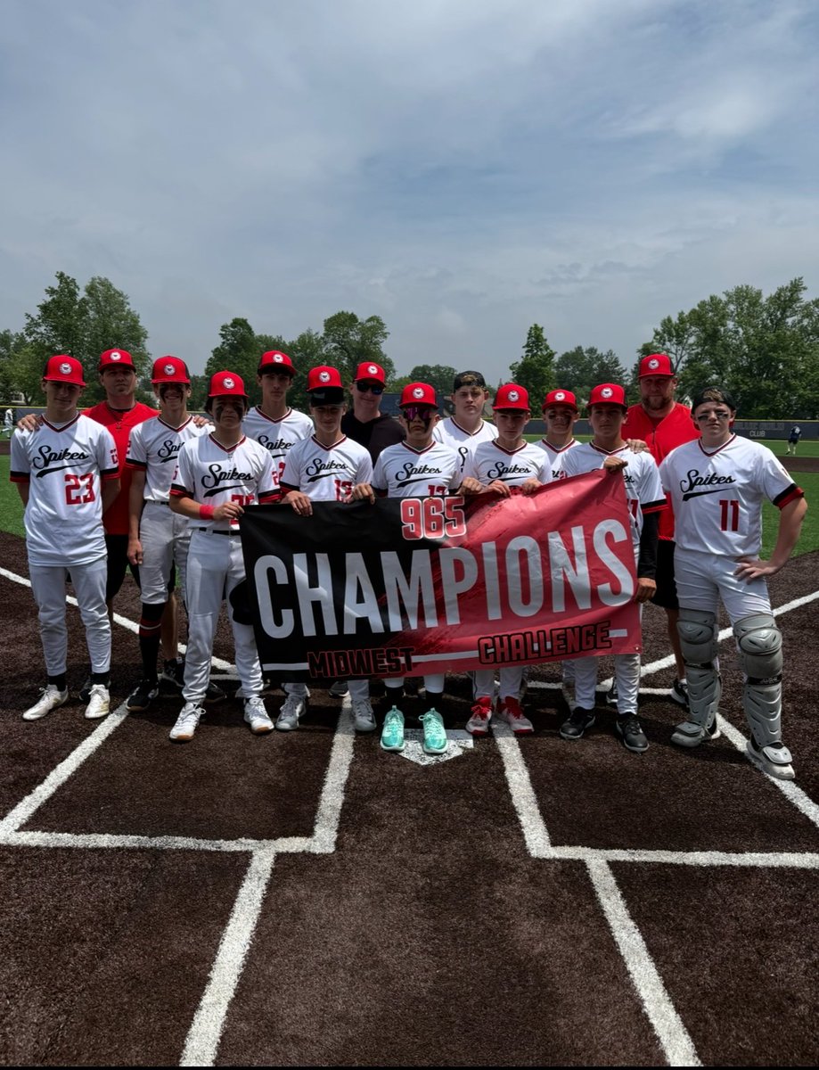 Ohio Spikes (@ohiospikes) on Twitter photo Congrats to <a href="/OhioSpikes/">Ohio Spikes</a> 14u Smith for claiming the 965 College Prospect 14u Championship this weekend! A wild 1-0 win (11 inn.) over Wildcats Reynolds on Saturday that featured Jared Cardinal's game-winning sac fly set up Sunday's 12-9 title game triumph over Boys of Summer Blue. Congrats to <a href="/OhioSpikes/">Ohio Spikes</a> 14u Smith for claiming the 965 College Prospect 14u Championship this weekend! A wild 1-0 win (11 inn.) over Wildcats Reynolds on Saturday that featured Jared Cardinal's game-winning sac fly set up Sunday's 12-9 title game triumph over Boys of Summer Blue.