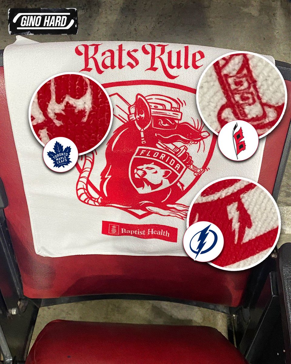 The Panthers' rally towels for Game 3 feature hidden logos of the three teams they defeated to get to the Final 👀🔥 

(h/t <a href="/markhmasters/">Mark Masters</a>)