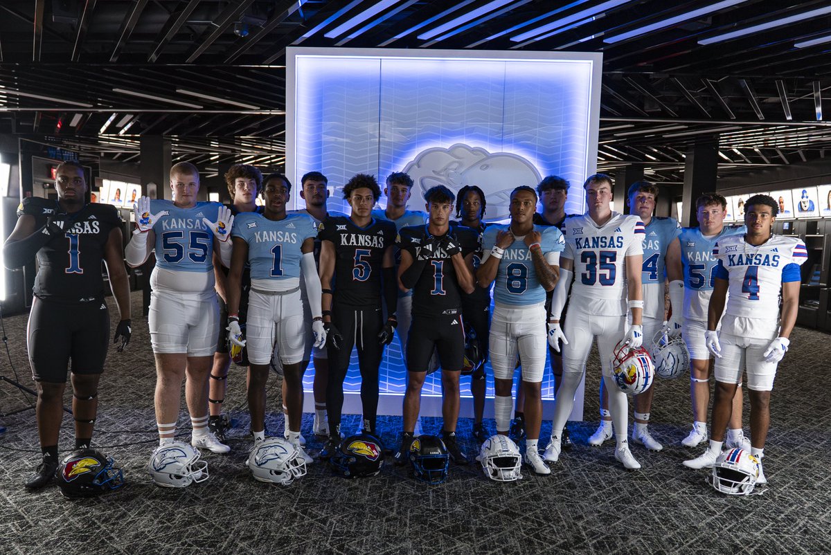 Hunter Higgins (@huntrhiggins) on Twitter photo So thankful to <a href="/KU_Football/">Kansas Football</a> for making the OV special! More people I couldn’t tag in this post that worked so hard making it a great weekend! Can’t be happier about my class and the future of KU football!
<a href="/CoachOnatolu/">Taiwo Onatolu</a> <a href="/DKMcDonald1/">DK McDonald</a> <a href="/Coach_JoeDineen/">Joe Dineen</a> <a href="/CoachSvarczkopf/">Greg Svarczkopf</a> <a href="/BillyBonneau/">Billy Bonneau</a> So thankful to <a href="/KU_Football/">Kansas Football</a> for making the OV special! More people I couldn’t tag in this post that worked so hard making it a great weekend! Can’t be happier about my class and the future of KU football!
<a href="/CoachOnatolu/">Taiwo Onatolu</a> <a href="/DKMcDonald1/">DK McDonald</a> <a href="/Coach_JoeDineen/">Joe Dineen</a> <a href="/CoachSvarczkopf/">Greg Svarczkopf</a> <a href="/BillyBonneau/">Billy Bonneau</a>