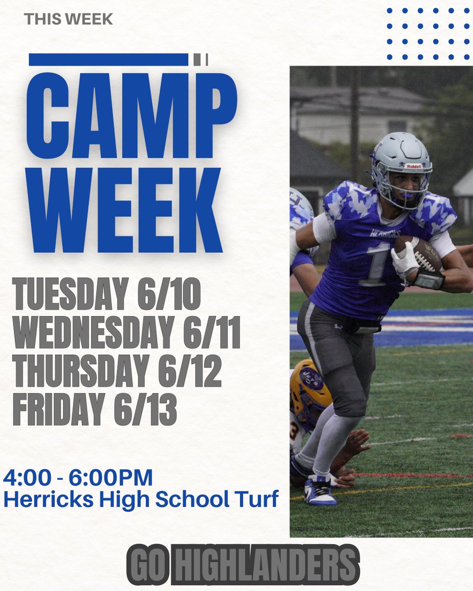 Herricks HS Football (@herricks_hs) on Twitter photo Huge week! Back at it - excited to have the entire program together for 4 straight days.
Go Highlanders. #WeAreHerricks Huge week! Back at it - excited to have the entire program together for 4 straight days.
Go Highlanders. #WeAreHerricks
