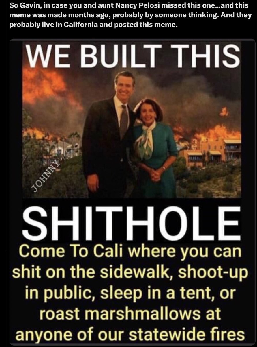Rick Saxton (@savvymanwyo) on Twitter photo <a href="/TrumpGirlLove/">Trump Girl</a> <a href="/CAgovernor/">Governor Gavin Newsom</a> Let it all burn down, Newscum. Communist thief and election scammer. Let California get taken over by illegal immigration and see how many more businesses leave. <a href="/TrumpGirlLove/">Trump Girl</a> <a href="/CAgovernor/">Governor Gavin Newsom</a> Let it all burn down, Newscum. Communist thief and election scammer. Let California get taken over by illegal immigration and see how many more businesses leave.