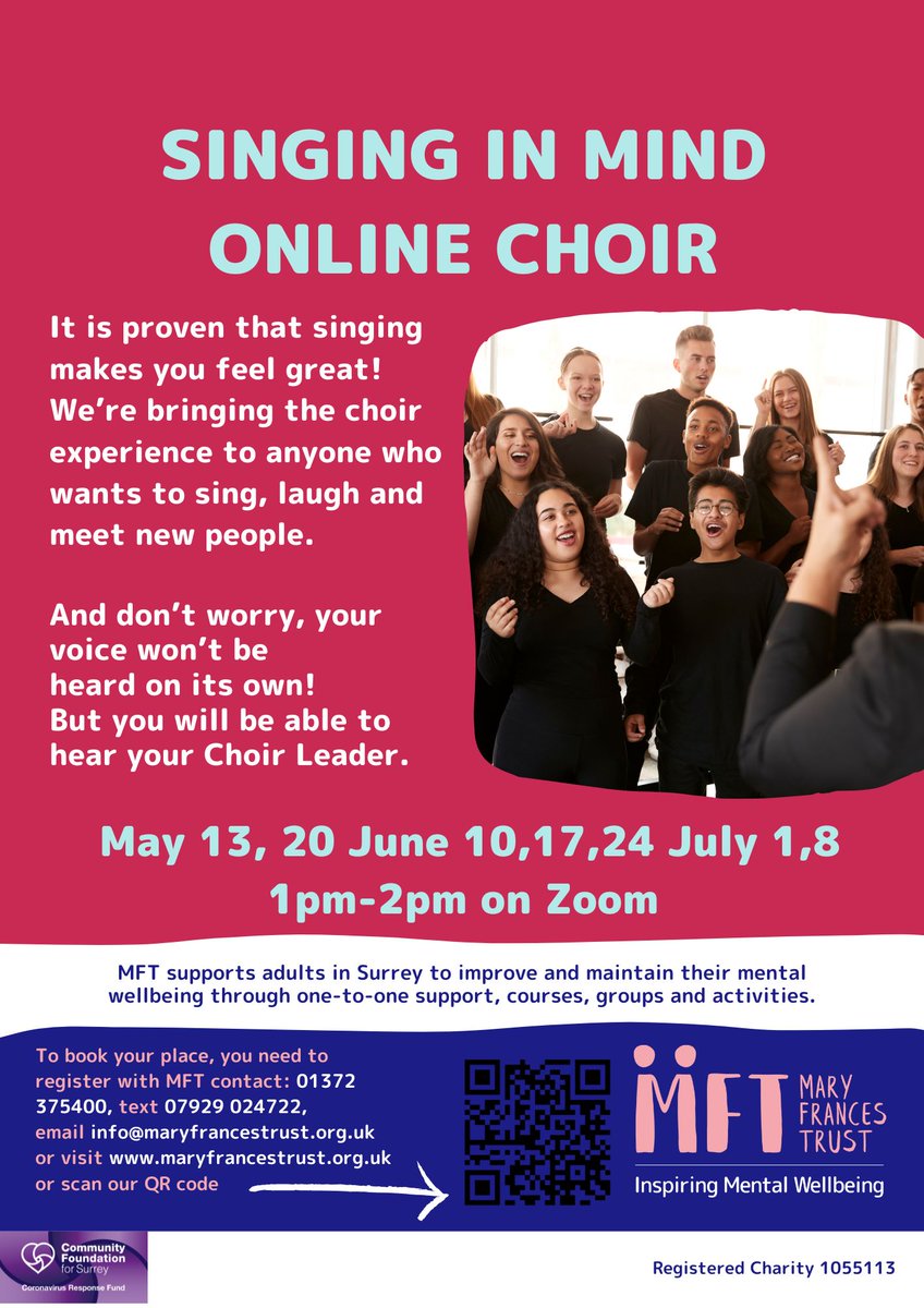 🎤 Singing in Mind - Online Choir ✨

It is proven that singing makes you feel great! We're bringing the choir experience to anyone who wants to sing, laugh and meet new people.

Register with us and then contact us to book your place: maryfrancestrust.org.uk #Choir #OnlineGroup