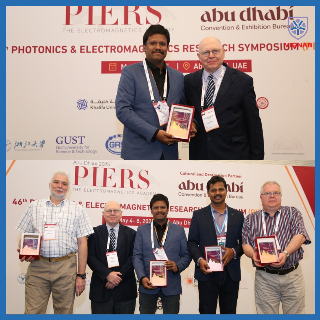 🌍 Global Recognition for VFSTR Faculty at PIERS 2025, Abu Dhabi!
VFSTR proudly congratulates Dr. Venkata Kishore Kothapudi, Associate Professor, ECE Department, for receiving the Session Organizer Award at the prestigious PIERS 2025.

#dubai #india #research #vignanuniversity