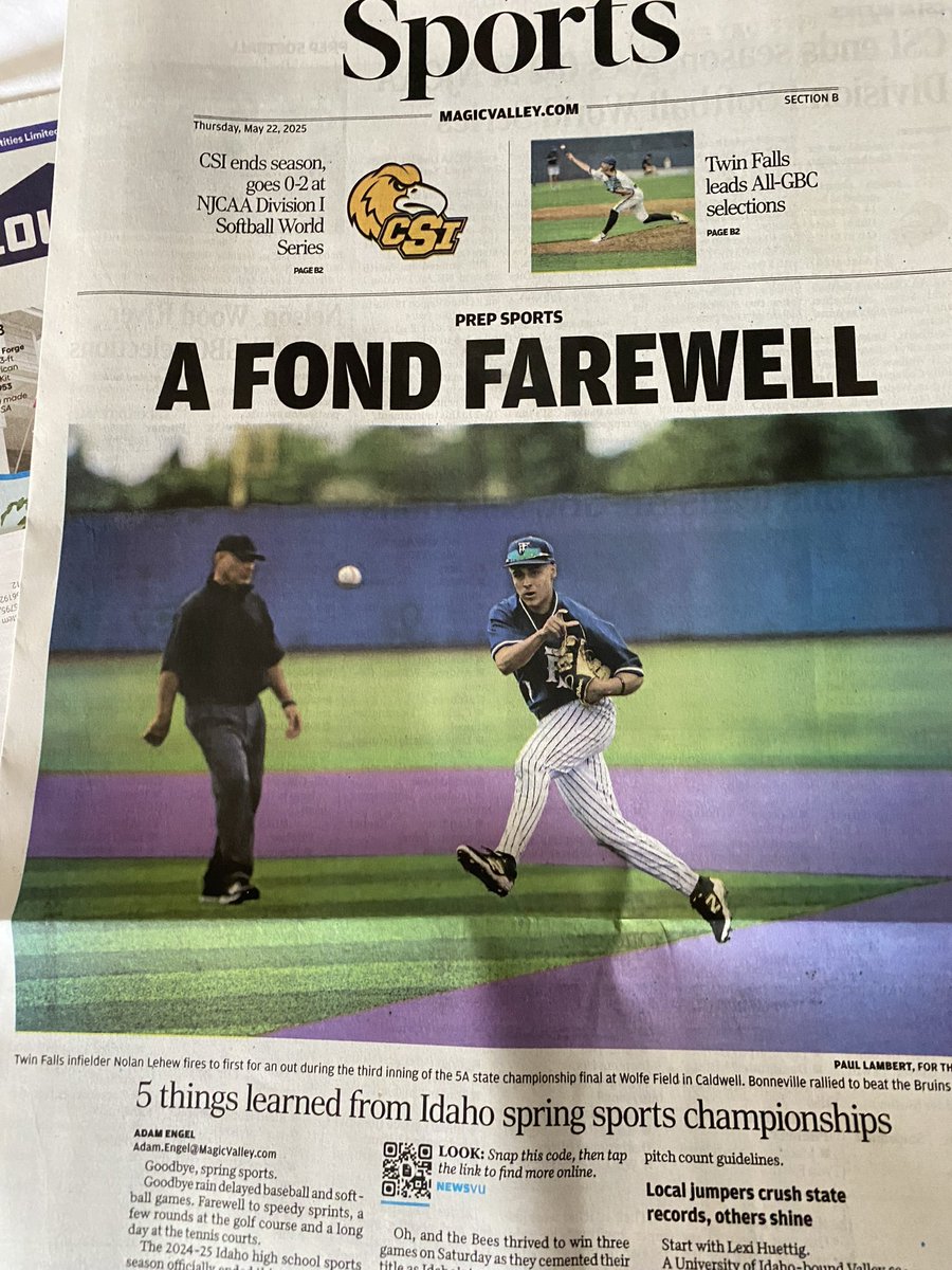 Spring stats
.357 avg .444 OBP, 40 hits, 8 2B, 5 3b, 34 rbi, 36 runs, 13 bb, 10 sb, .970 FP
1st team all  conference 2B, Bill Engram Award for player embodies the TF system, Dirtbag of the year award, and MV Diaper Dandy award for state play 
Into the summer grind to get better.