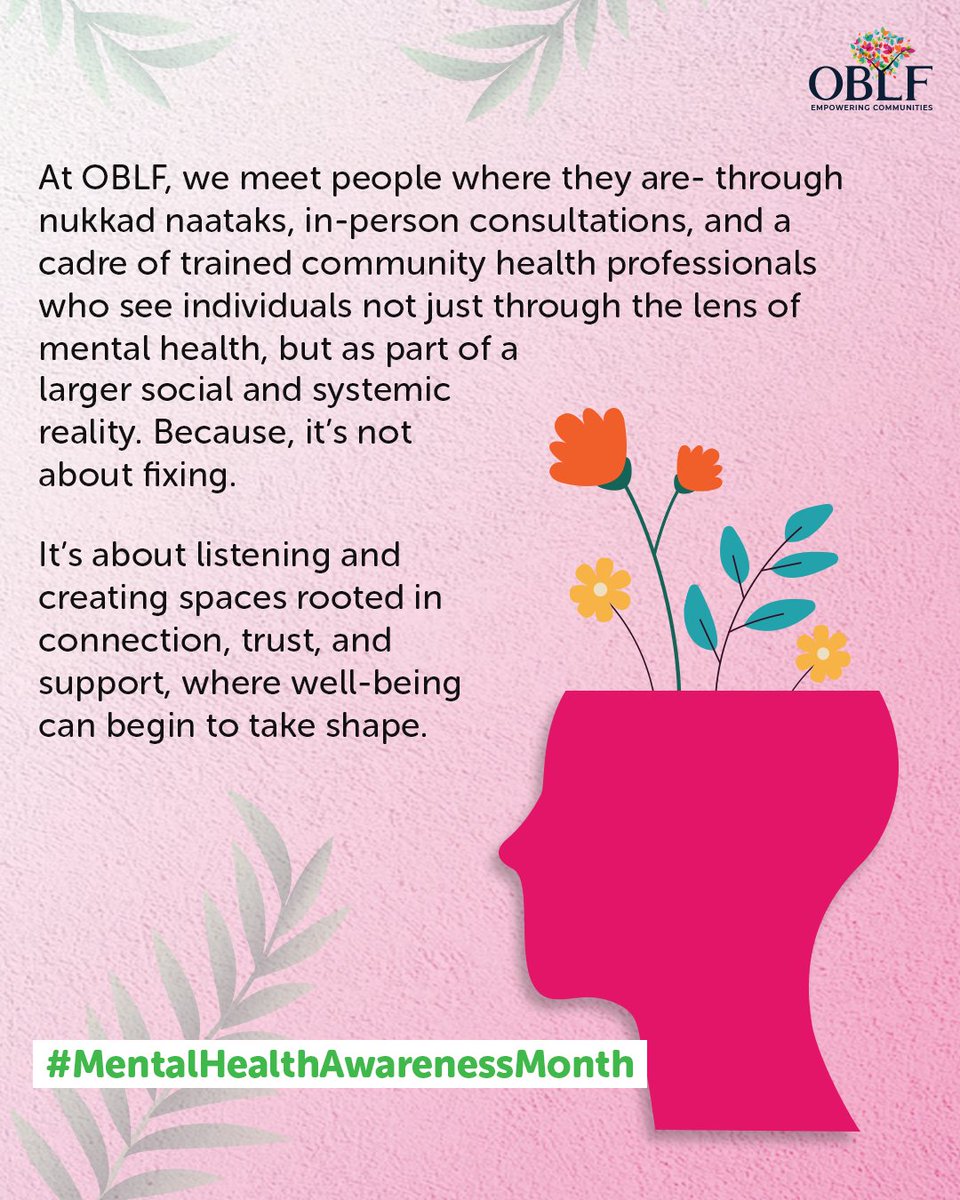 Mental health isn’t a luxury — it’s a right.
At OBLF, we’re shifting the conversation from “What’s wrong with you?” to “We see you.”
Because dignity, dialogue, and deep listening are where healing begins.
#MentalHealthForAll #OBLF #CommunityCare #MentalHealthAwarenessMonth