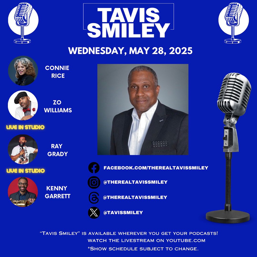 tavissmiley's tweet photo. #kbla1580 #unapologeticallyprogressive #tavissmiley #tavissmileyshow #connierice #zowilliams #raygrady #kennygarrett #voiceofreason #thevoiceofreason #comedicrelationshiproundtable #milesdavis #bluenote #urbanpeaceinstitute @ZoWilliams @KennyTGarrett https://t.co/YPJ09aonf3