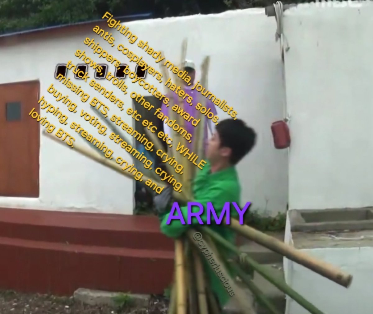 cypherluscious's tweet photo. Two weeks. Three and a half until all are back. We did it. We trusted them. We fought the media (Re-entry). We faced the b*yc*tters, the witch, and the shaman (New entry). And we had fun! Suchwita. Run Jin. Tours. SO. MUCH. MUSIC! We were BUSY.
We got through it.
We stayed. 💜 https://t.co/MqvJTEIce7