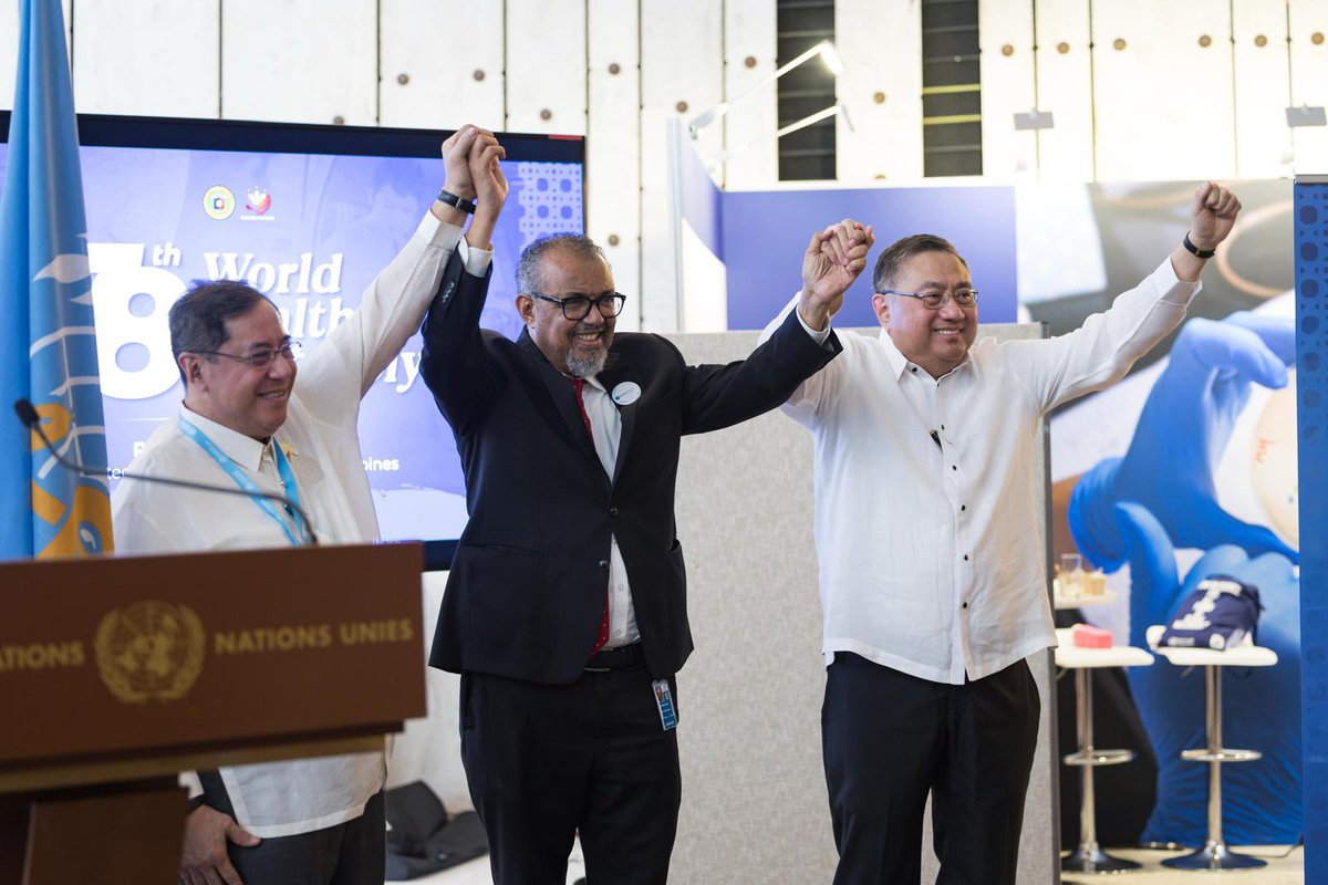 My deep gratitude to you, Health Minister Teodoro Herbosa <a href="/Teddybird/">Teddy Herbosa MD ❎</a>, for your leadership as President of the #WHA78.

You presided over an historic Assembly, and had the honour to bang the gavel upon the adoption of the WHO #PandemicAccord.