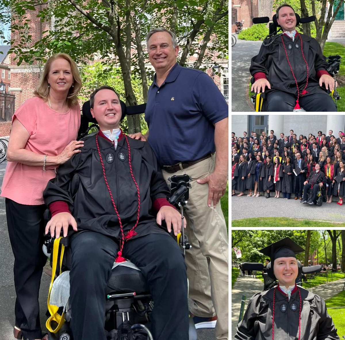 Rick Karle (@rickkarle) on Twitter photo Almost 8 years after he was paralyzed from the neck down in a <a href="/HarvardFootball/">Harvard Football</a> game, Hoover, AL’s Ben Abercrombie will graduate from <a href="/Harvard/">Harvard University</a> tomorrow (May 29th) & receive an economics degree.
Ben lived on campus for years attending classes
#HarvardGradBen
📸 Marty Abercrombie Almost 8 years after he was paralyzed from the neck down in a <a href="/HarvardFootball/">Harvard Football</a> game, Hoover, AL’s Ben Abercrombie will graduate from <a href="/Harvard/">Harvard University</a> tomorrow (May 29th) & receive an economics degree.
Ben lived on campus for years attending classes
#HarvardGradBen
📸 Marty Abercrombie