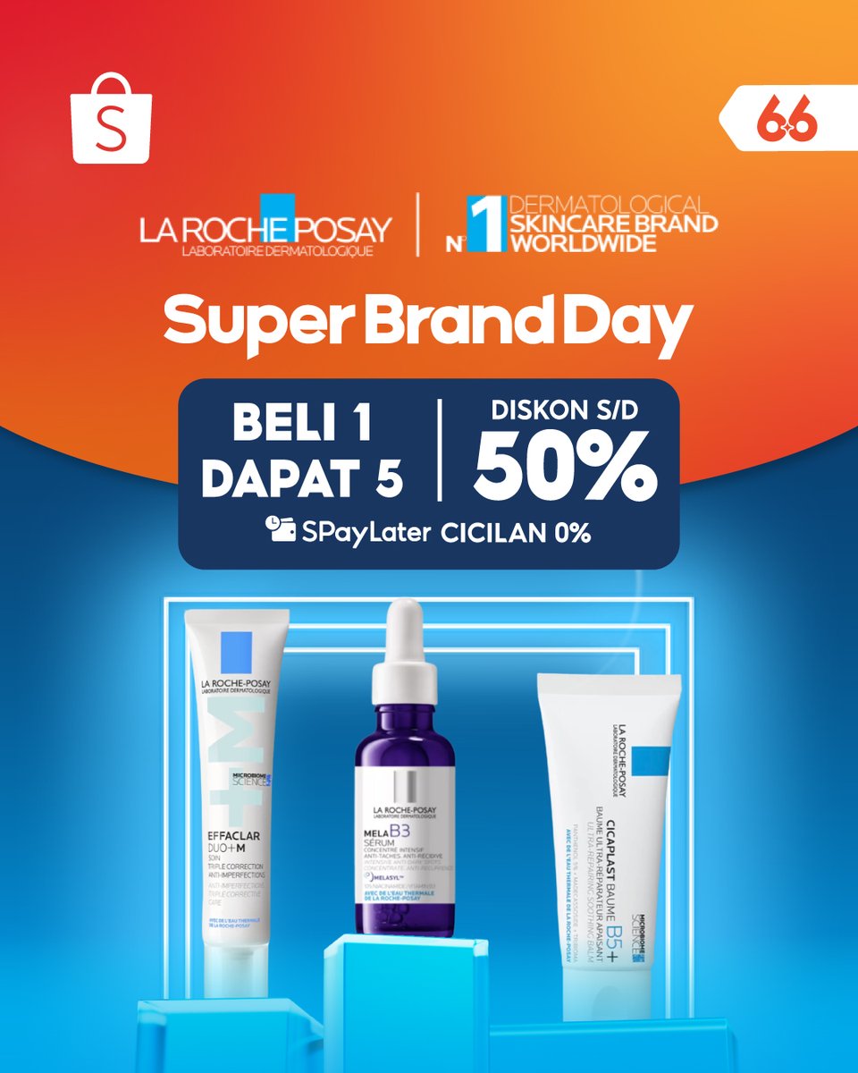 Yukk, belanja sekarang di Super Brand Day La Roche-Posay! 🧡✨ Ada promo BELI 1 DAPAT 5 &amp; DISKON 50%~ Pakai SPayLater CICILAN 0% juga, lho!

KLIK di sini 👉🏻 s.shopee.co.id/wVOhgH6j