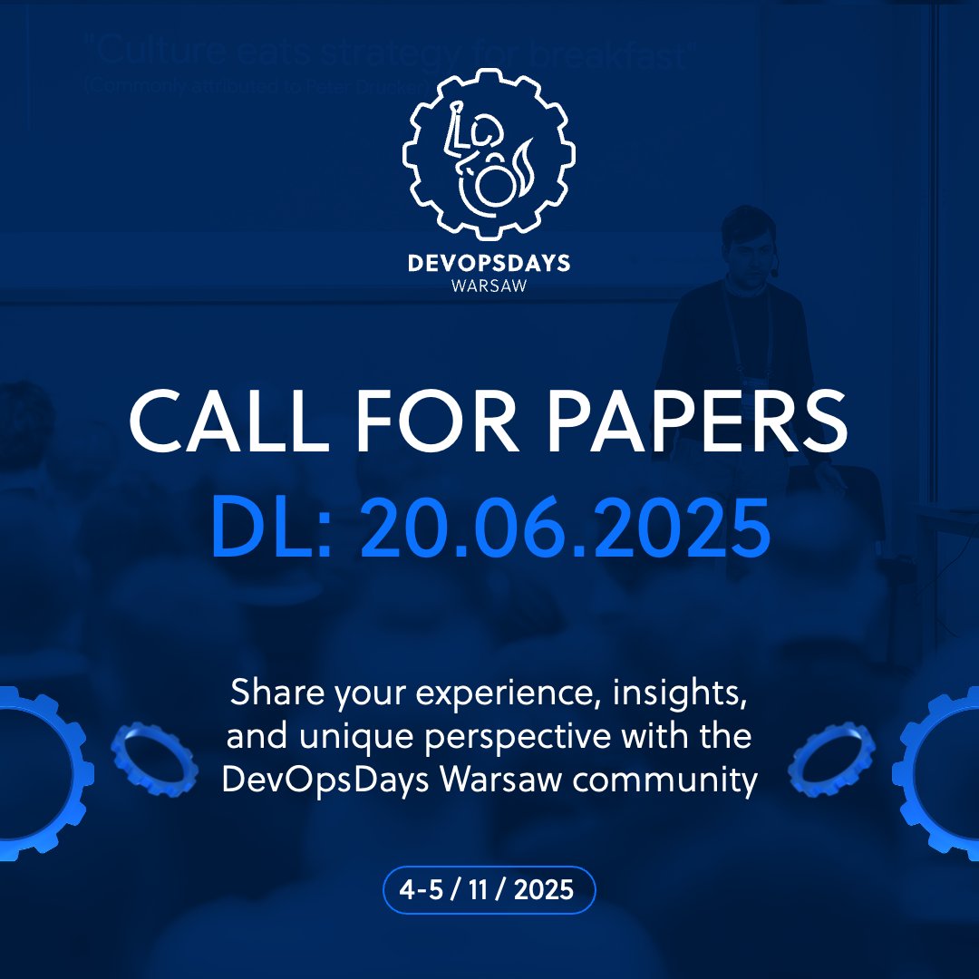 🚨 Call for Papers is OPEN for #DevOpsDaysWarsaw 2025! Got a DevOps story, idea, or insight to share? Submit your talk by June 20!

🎤 New &amp; experienced speakers welcome
🧠 Mentorship available

📍 Apply here 👉 devopsdays.pl/call-for-paper…

#DevOps #DevOpsDays #CFP #TechConference