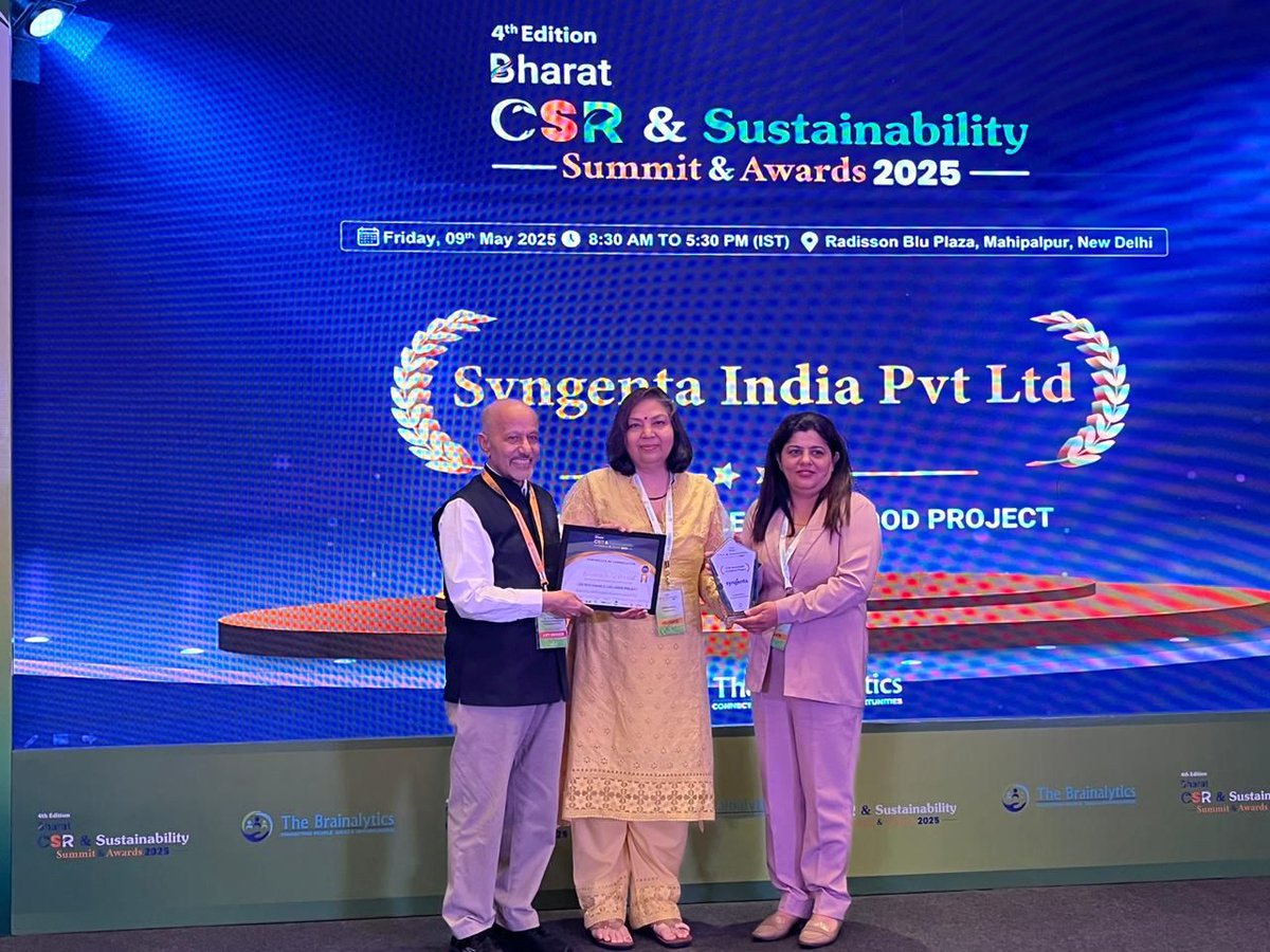 Proud to receive the Sustainable Livelihood Project Award at the 4th Bharat CSR &amp; Sustainability Summit &amp; Awards for our innovative #CSR initiatives.

Big thanks to our dedicated team &amp; partners.

We remain committed to driving rural #prosperity.  #Sustainability #Farmers #Award
