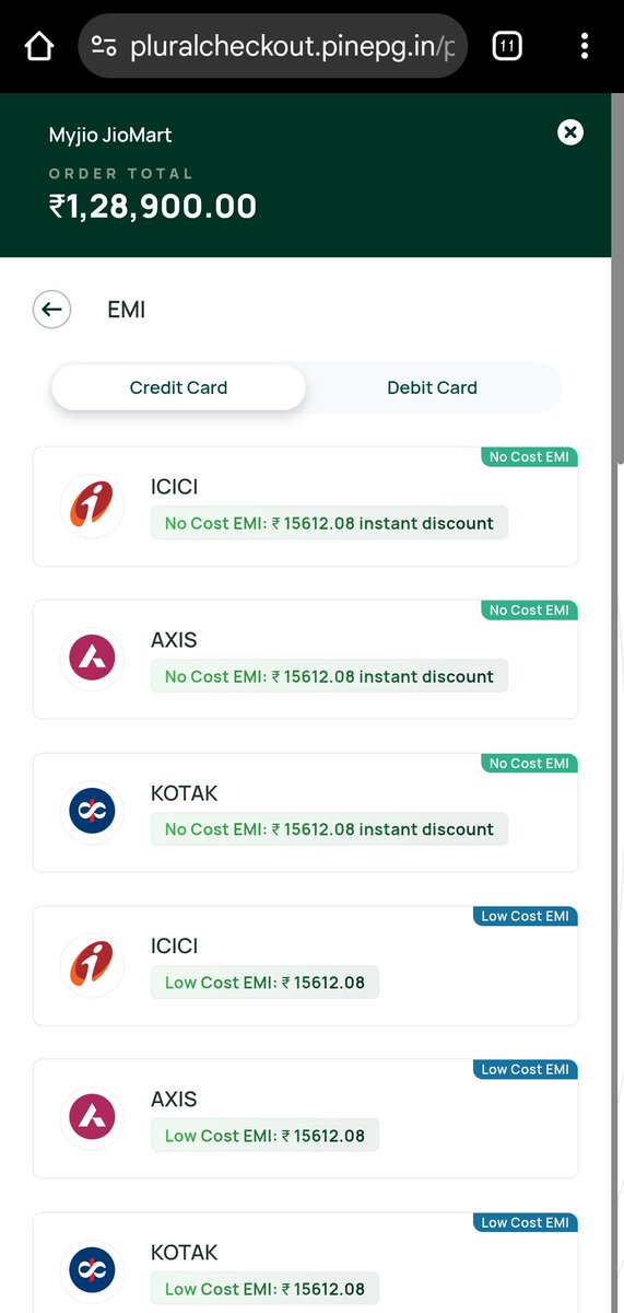 imdebasispanda's tweet photo. Same product with Instant cashback of 10k and 6months No Cost EMI

Note: Interest will be charged by the bank on your monthly installments. So you will end up paying 124500 or more. https://t.co/RvJ4OvXuCP