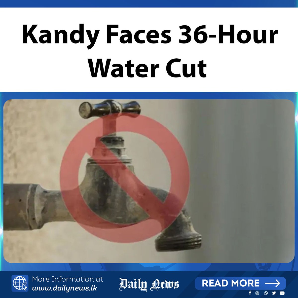 DailyNews_lk's tweet image. Kandy Faces 36-Hour Water Cut
#lka #KandyWaterCut #WaterDisruption #KandyNews #WaterSupplyAlert #SriLankaUpdates #KandyCity
dailynews.lk/2025/05/28/adm…