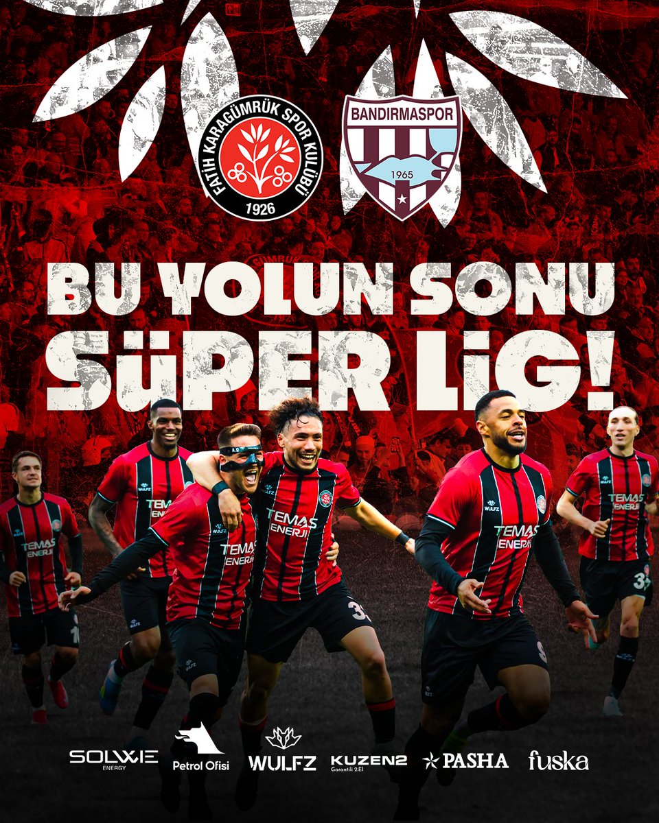 100. yılımızda Süper Lig’e yürüyoruz...

Büyük Karagümrük Taraftarı, bu tarihi zaferi birlikte yazalım!

#Karagümrük
#BizKaragümrüklüyüz
#fatihkaragümrük