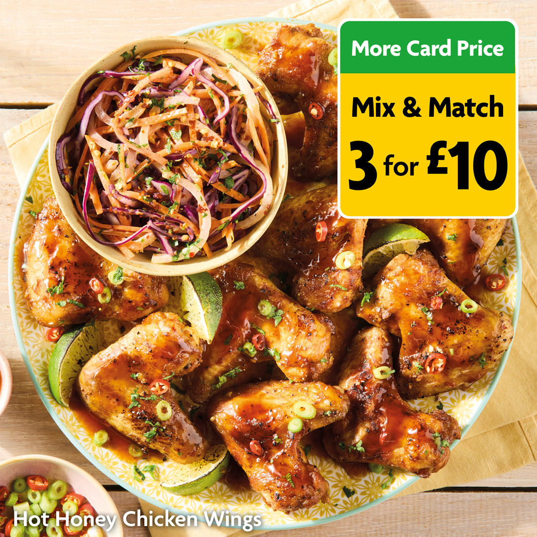 Morrisons's tweet image. Choose any 3 for just £10 - perfect for family meals or tasty midweek dinners 🥩 🐟