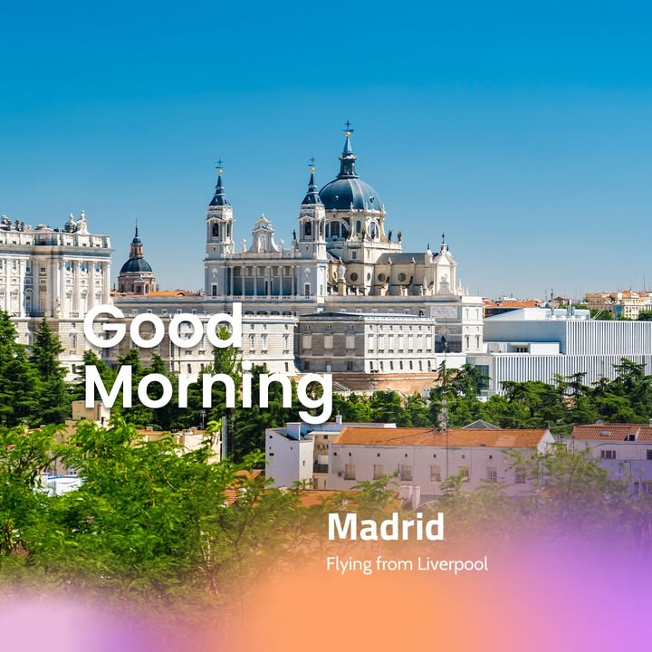 Morning! 👋 

Time to try another European capital? Give Madrid a go, flying from Liverpool, with Ryanair 👉 ljla.uk/2O1a6Rd