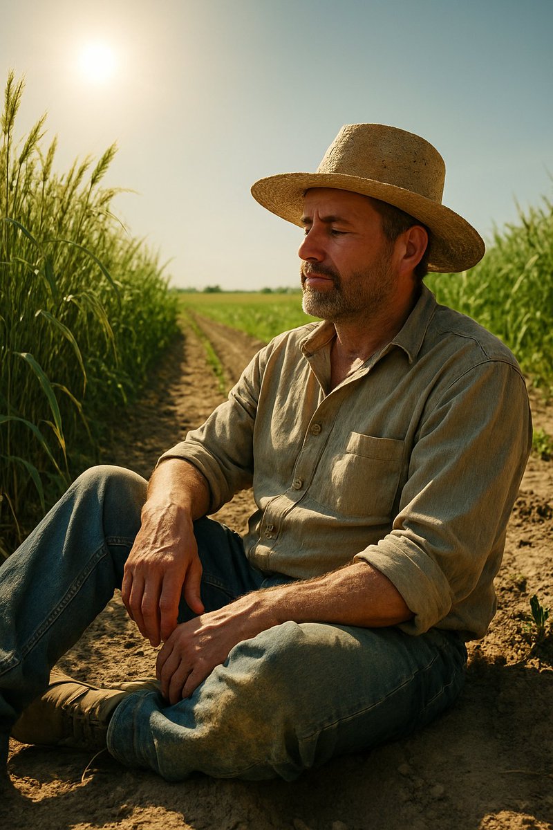 Ashraful132's tweet image. The sun is high, the soil is warm, and the hands are tired.
Time for a short break beneath the shade – just me, the breeze, and the scent of earth.
Farming isn't just work; it's life itself. 🌾☀️ #FarmerLife #MiddayBreak