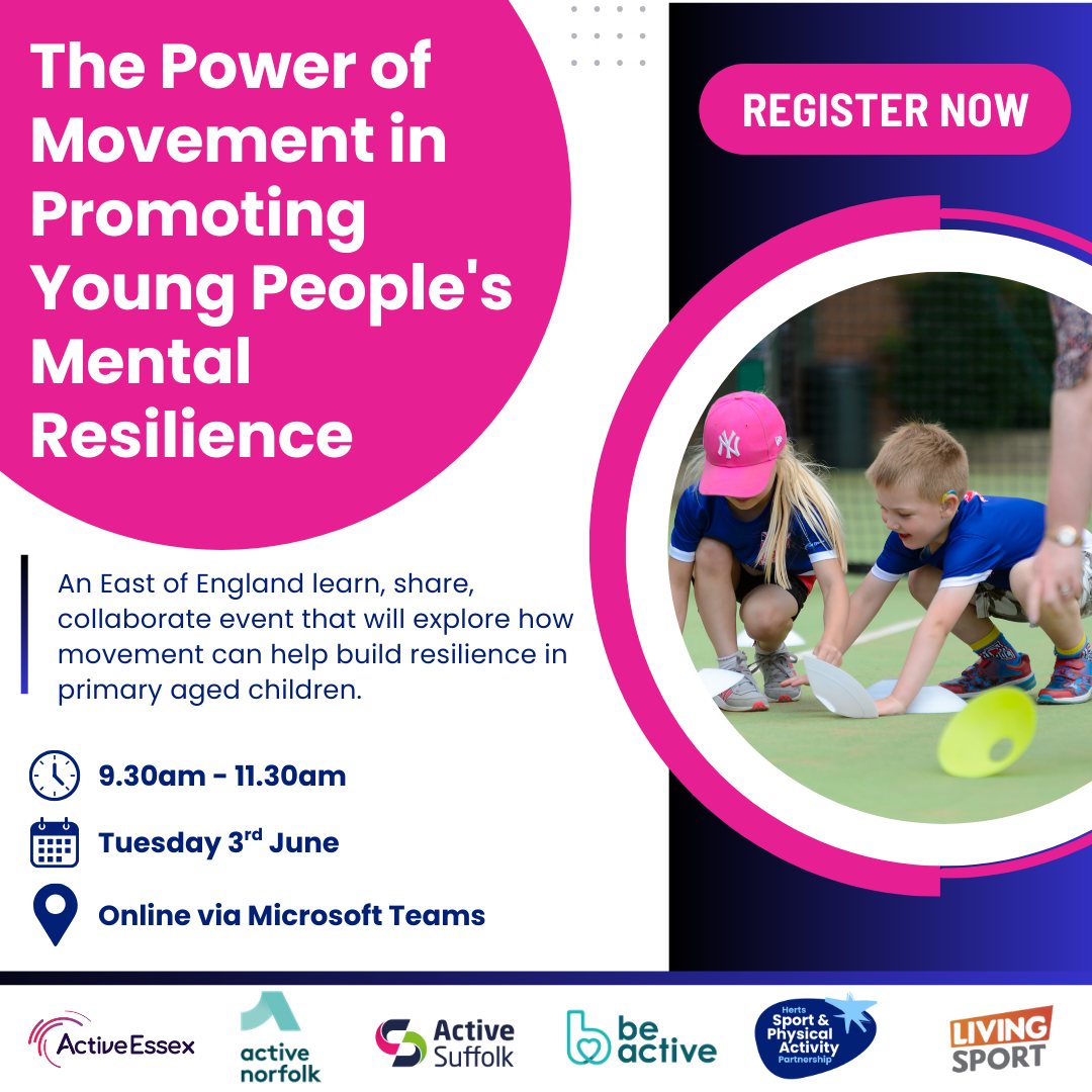📣 Last chance to register for the Building Resilience Through Movement Workshop! ⏰

 Join this free online event to support children’s wellbeing 🧠 and shape a resilient future 🧒.

 Limited spaces—register now! ow.ly/iXCP50VZ7Im 

See you there! 😊