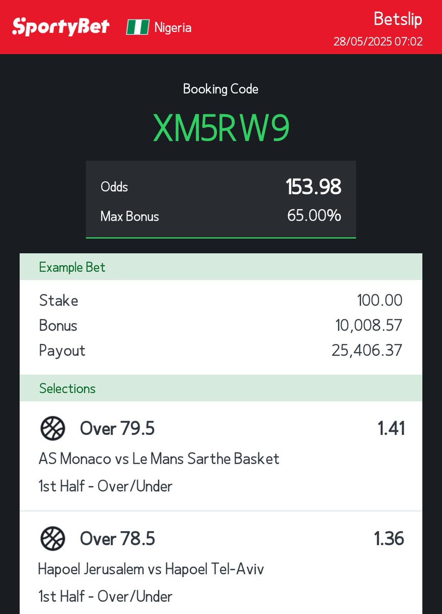 153 Odds 🏀

More games here 👉 t.me/+EXKh9wGZIiA0N…