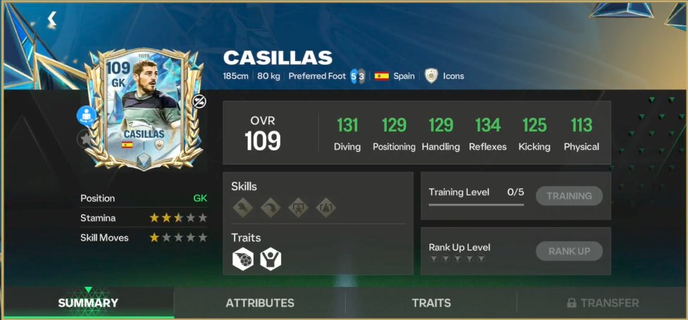 Cassilas STATS🫶🔥

Going into your team ⁉️
Costs 1000 shards✅

BEST GK IN GAME⁉️👀