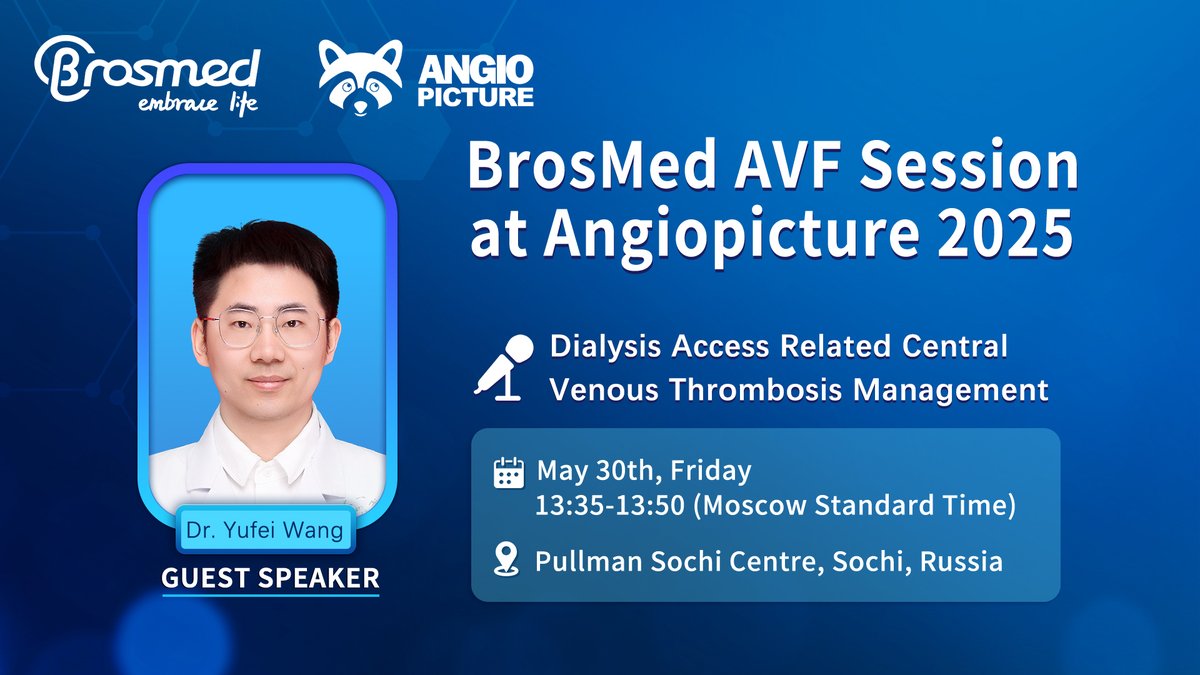 🌟 Join Us at #AngioPicture2025 for an exceptional AVF Session!

📅 May 30th, 13:35-13:50 (Moscow Time)
📍 Pullman Sochi Centre, Sochi, Russia

🔗 Connect with global peers and explore cutting-edge solutions!

#AngioPicture #AVF #DialysisAccess #VascularAccess #MedicalInnovation