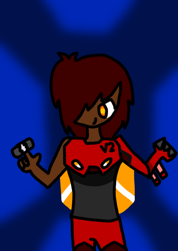 mine_jem's tweet photo. "V2: this super soldier is one of our few... enthusiastic participants. Armed with the weaponry of V1 as well as some upgrades being the knuckle blaster and superior armor she was upgraded to be made for peacekeeping"

#Ultrakill #UltrakillAU #UltrakillHuman https://t.co/a4KOxNpVCW