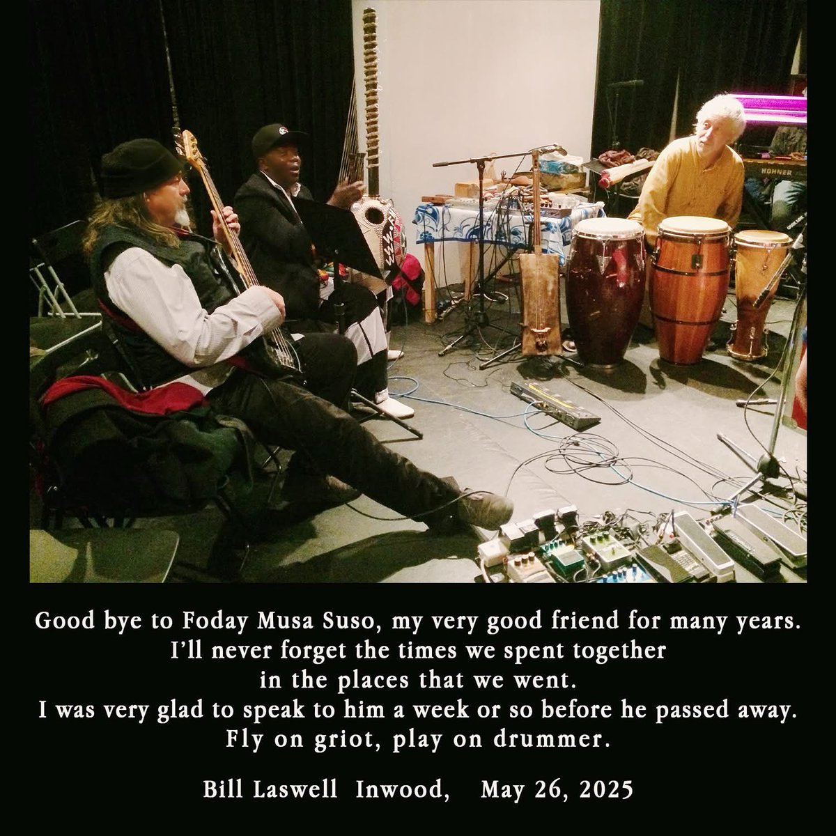 Bill’s statement on Suso’s passing…