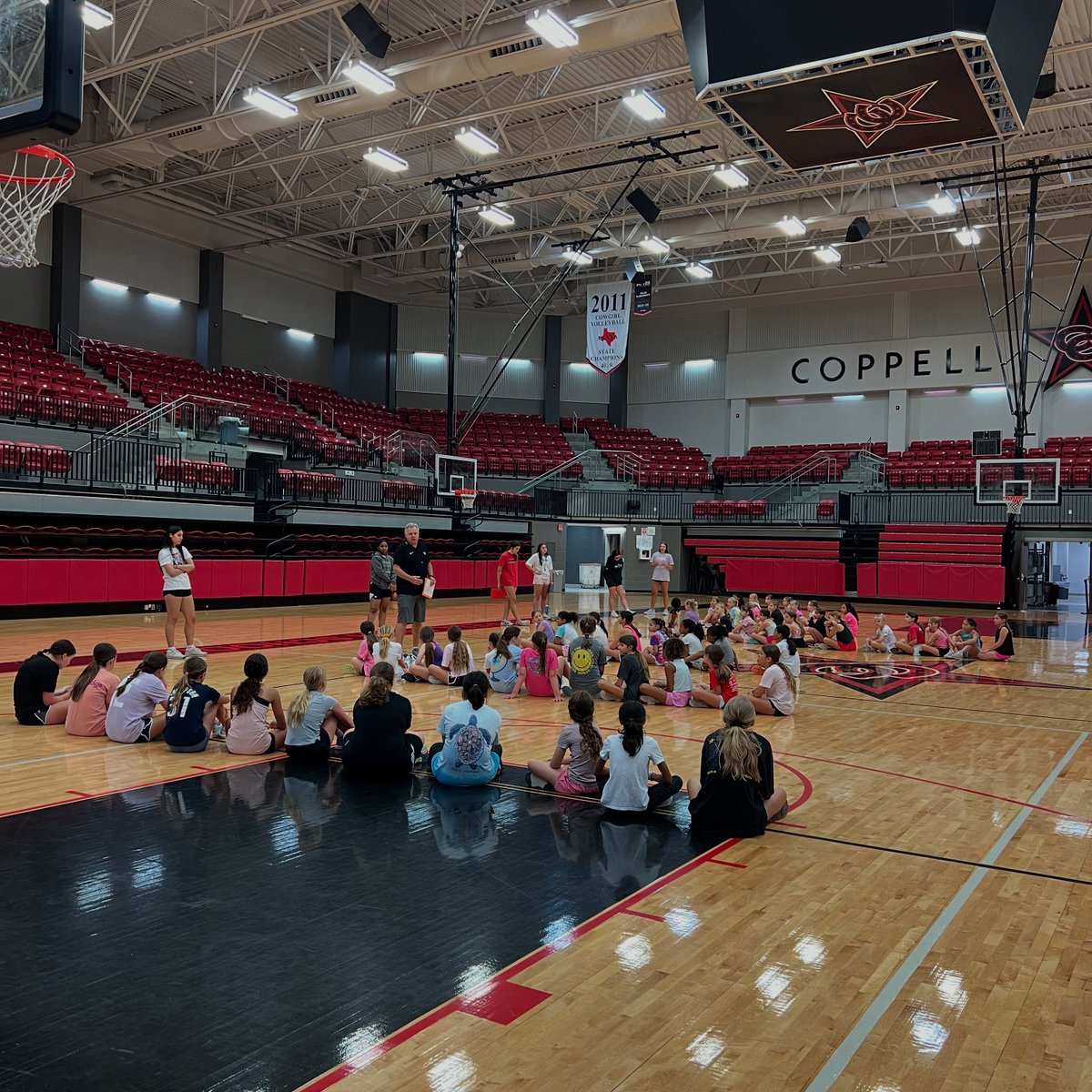 Coach Pehl kicking off Cowgirls Basketball Camp!!