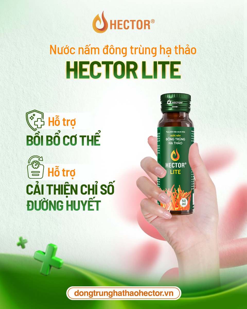 💚 Tăng cường sức khỏe từ thảo mộc thiên nhiên 💚

Hector Lite – nước nấm Đông trùng hạ thảo kết hợp Khổ qua, Đẳng sâm, Chùm ngây, Actiso, Rễ cỏ tranh,.. được chiết xuất từ nguồn gốc thảo mộc, là lựa chọn lý tưởng cho:

✅ Hỗ trợ cải thiện chỉ số