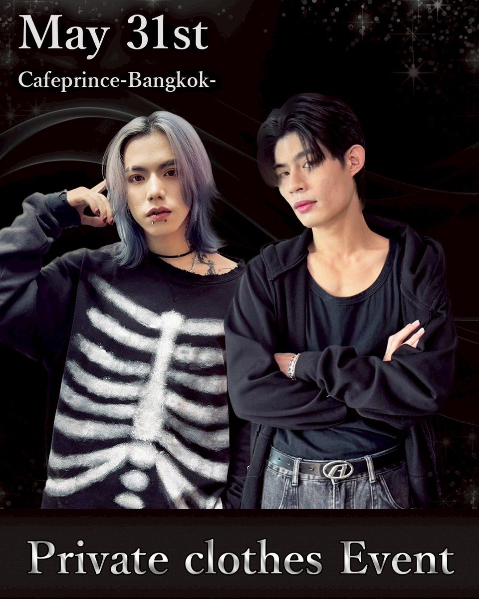 cafeprincebkk's tweet photo. เตรียมตัวให้พร้อมสำหรับ private clothes  Event👕👔ที่หนุ่มหล่อcafe princeของเราจะส่วมใส่ชุดเสื้อผ้าส่วนตัวมาให้คุณลูกค้าได้เปลี่ยนบรรยากาศใหม่ๆ ในวันที่31 พฤษภาคมนี้ ที่Cafe prince MBK center ชั้น7 #cafeprince #cafeprincebkk https://t.co/Nk5LVSbWM3